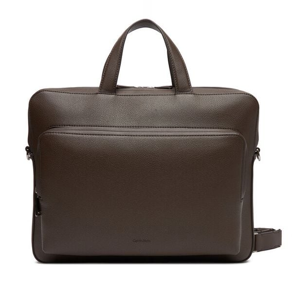 Torba na laptopa Calvin Klein. Brązowe torby na laptopa damskie Calvin Klein, bez wzorów. Za 409.99 zł.