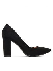 DeeZee Czółenka LB9901-BLACK SU Czarny. Czarne czółenka damskie DeeZee, bez wzorów, z materiału, bez obcasa, bez zapięcia. Za 139.99 zł.