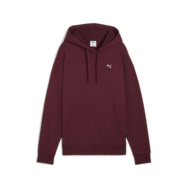 Damska wygodna bluza z kapturem Essentials Elevated PUMA Ruby Shimmer Red. Czerwone bluzy damskie Puma, bez wzorów, sportowe, bez ramiączek, z kapturem. Za 249.00 zł.