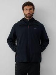 4F Kurtka softshell wiatroodporna membrana 5000 męska - czarna L. Czarne kurtki sportowe męskie 4F, l, bez wzorów, z materiału, bez kaptura, trekkingowe. Za 299.99 zł.
