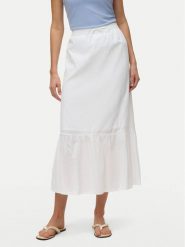Vero Moda Spódnica midi Vmtrine 10343485 Biały Regular Fit. Białe spódnice damskie Vero Moda, xs, bez wzorów, z bawełny, midi. Za 179.99 zł.