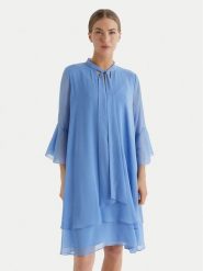 JOOP! Sukienka koktajlowa Denia 30102010 Błękitny Regular Fit. Niebieskie sukienki damskie JOOP!, bez wzorów, z syntetyku, wizytowe, bez kołnierzyka, bez ramiączek. Za 1,249.00 zł.