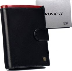 Rovicky Skórzany portfel męski na dowód rejestracyjny Rovicky. Portfele męskie ROVICKY, bez wzorów. Za 124.83 zł.