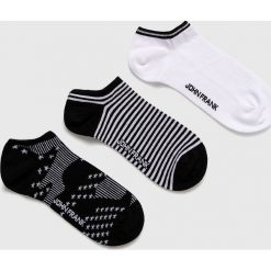 John Frank - Skarpety (3 pack). Czarne skarpety męskie John Frank, bez wzorów, z bawełny. W wyprzedaży za 24.90 zł.