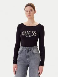 Guess Body W5YP05 K68D2 Czarny Slim Fit. Czarne body Guess, z aplikacjami, z wiskozy. Za 139.99 zł.