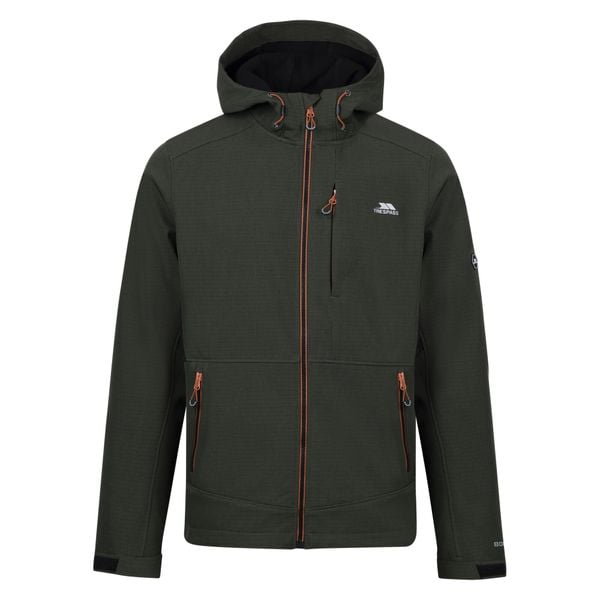 Męska Kurtka Soft Shell Dante. Zielone kurtki męskie Trespass, m, bez wzorów, z elastanu, z kapturem. Za 726.99 zł.