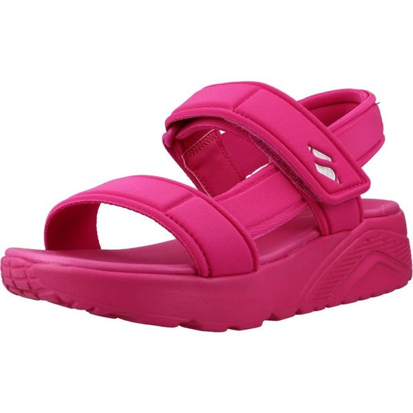 Sandały SKECHERS UNO LITE SANDAL SUNNY STAND Rose. Czerwone sandały damskie Skechers, bez wzorów, z tkaniny, bez obcasa, bez zapięcia. Za 173.99 zł.