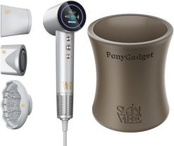 Suszarka SkinVibe SkinVibe Aurea Family X Plasma (SV-001SL) + SkinVibe PonyGadget - Guma do włosów, brązowa, XL (SV-006BR). Brązowe suszarki do włosów SkinVibe. Za 898.00 zł.