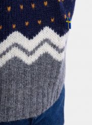 Sweter męski Fjallraven Ovik Knit Sweater. Niebieskie swetry męskie Fjällräven, na zimę, m, bez wzorów, z dzianiny, klasyczne, bez kołnierzyka, bez ramiączek. Za 954.65 zł.