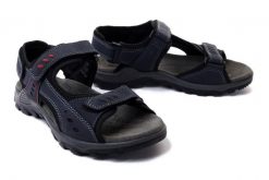 MANITU 610008-05 blau, sandały męskie. Niebieskie sandały męskie Manitu, na lato, bez wzorów, bez zapięcia. Za 167.93 zł.