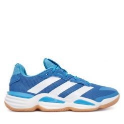 Buty halowe adidas. Niebieskie buty sportowe męskie Adidas, bez wzorów, bez zapięcia. Za 699.99 zł.