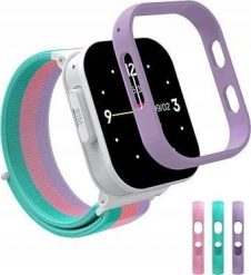 Smartwatch Kiano Joy 4G Czarno-niebieski (5901821999502). Czarne zegarki smartwatch Kiano, bez wzorów. Za 149.99 zł.
