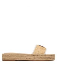 LAUREN RALPH LAUREN Klapki 802P06398004 Beżowy. Brązowe klapki damskie Lauren Ralph Lauren, bez wzorów, z syntetyku, bez obcasa, bez zapięcia. Za 421.99 zł.