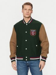 Gant Kurtka bomber Varsity 7006483 Zielony Regular Fit. Zielone kurtki męskie GANT, m, bez wzorów, z bawełny, bez kaptura. Za 1,019.00 zł.