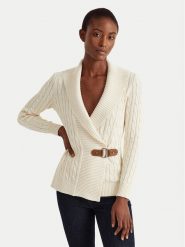 LAUREN RALPH LAUREN Sweter 200808258004 Beżowy Relaxed Fit. Brązowe swetry nierozpinane damskie Lauren Ralph Lauren, xxl, bez wzorów, z bawełny, bez kołnierzyka, bez ramiączek. Za 839.99 zł.