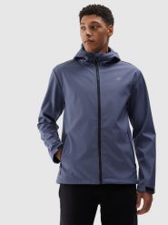 4F Kurtka softshell wiatroodporna membrana 5000 męska - granatowa XXL. Niebieskie kurtki męskie 4F, na jesień, m, bez wzorów, z dzianiny, klasyczne, z kapturem. W wyprzedaży za 139.99 zł.