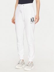 Armani Exchange Spodnie dresowe 8NYPCX YJ68Z 1000 Biały Regular Fit. Białe spodnie dresowe damskie Armani Exchange, bez wzorów, z bawełny. Za 259.99 zł.