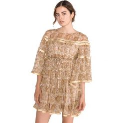 TWINSET Sukienka Złoty Beżowy. Brązowe sukienki damskie Twinset, xs, bez wzorów, z jedwabiu, bez kołnierzyka, bez ramiączek. Za 1,634.95 zł.