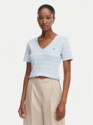 Tommy Hilfiger T-Shirt Cody WW0WW40584 Niebieski Regular Fit. Niebieskie t-shirty damskie Tommy Hilfiger, xl, bez wzorów, z bawełny, bez kołnierzyka, bez ramiączek. Za 209.99 zł.