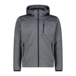 Kurtka z zamkiem błyskawicznym z kapturem CMP. Szare kurtki sportowe męskie CMP, l, bez wzorów, z softshellu, z kapturem, trekkingowe. Za 382.50 zł.