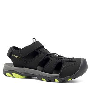 Sandały Lanetti. Czarne sandały męskie Lanetti, bez wzorów, bez zapięcia. Za 149.99 zł.