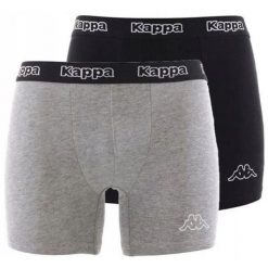Bokserki Kappa 2-Pack Czarno-Szare - Komfort dla Mężczyzn. Czarne bokserki męskie Kappa, bez wzorów, z bawełny. Za 35.90 zł.