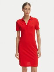 Tommy Hilfiger Sukienka codzienna WW0WW42567 Pomarańczowy Slim Fit. Brązowe sukienki damskie Tommy Hilfiger, na co dzień, xl, bez wzorów, z bawełny, bez kołnierzyka, bez ramiączek, proste. Za 409.99 zł.