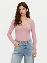 Lee Bluzka Henley 112355427 Różowy Slim Fit. Czerwone bluzki damskie Lee, m, bez wzorów, z syntetyku, bez kołnierzyka, bez ramiączek. Za 109.99 zł.