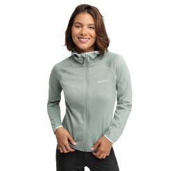 Damska lekka trekkingowa kurtka polarowa z kapturem Siroko Ember Green. Zielone kurtki sportowe damskie SIROKO, bez wzorów, z polaru, bez ramiączek, z kapturem, trekkingowe. Za 212.00 zł.