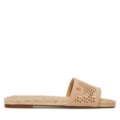 Klapki Tommy Hilfiger. Brązowe klapki damskie Tommy Hilfiger, bez wzorów, z meshu, bez obcasa, bez zapięcia. Za 189.99 zł.