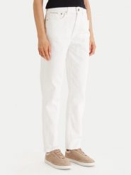 Calvin Klein Jeans Jeansy LV047F703G Biały Mom Fit. Białe jeansy damskie Calvin Klein Jeans, bez wzorów, z bawełny. Za 285.99 zł.