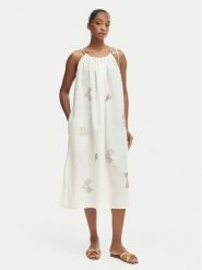 Iconique Sukienka letnia Ava IC26-017 Écru Relaxed Fit. Białe sukienki damskie Iconique, na lato, m, bez wzorów, z bawełny, bez kołnierzyka, bez ramiączek. Za 469.99 zł.