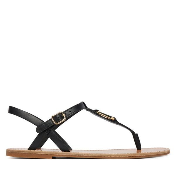 Sandały Tommy Hilfiger. Czarne sandały damskie Tommy Hilfiger, bez wzorów, bez obcasa, na płaskiej podeszwie, bez zapięcia. Za 238.99 zł.