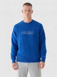 4F Bluza dresowa nierozpinana bez kaptura męska - niebieska XXL. Niebieskie bluzy sportowe męskie 4F, m, bez wzorów, z bawełny, bez kaptura. W wyprzedaży za 79.99 zł.