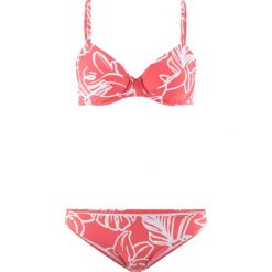 Bikini na fiszbinach (2 części) bonprix koralowo-biały. Czerwone bikini bonprix, bez wzorów. Za 32.99 zł.