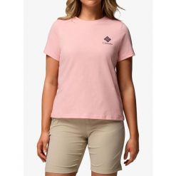 Koszulka damska Columbia Rolling Bend Graphic. Czerwone bluzki damskie Columbia, bez wzorów, sportowe, bez kołnierzyka, bez ramiączek. Za 91.29 zł.