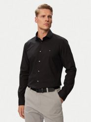 Tommy Hilfiger Koszula MW0MW43122 Czarny Slim Fit. Czarne koszule męskie Tommy Hilfiger, m, bez wzorów, z bawełny, biznesowe, bez kołnierzyka, bez ramiączek. Za 369.99 zł.