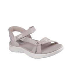 Sandały damskie Skechers Go Walk Flex. Brązowe sandały damskie Skechers, bez wzorów, bez obcasa, bez zapięcia. Za 333.30 zł.