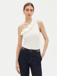 Fracomina Top FR25ST2018J46301 Écru Regular Fit. Topy damskie Fracomina, m, bez wzorów, z syntetyku, bez kołnierzyka, bez ramiączek. Za 179.99 zł.