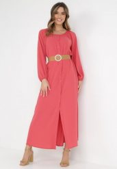 Czerwona Sukienka Dorothoe. Czerwone sukienki damskie Born2be, na co dzień, l, bez wzorów, z tkaniny, eleganckie, bez kołnierzyka, bez ramiączek, maxi, rozkloszowane. Za 119.99 zł.