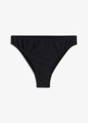 Figi bikini z wysokim wycięciem nogawek. Zielone bikini bonprix, bez wzorów. Za 27.99 zł.