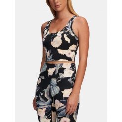 Top Damski Under Armour. Czarne topy damskie Under Armour, bez wzorów, sportowe, bez kołnierzyka, bez ramiączek. W wyprzedaży za 170.32 zł.