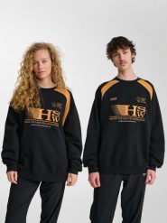 Bluza oversize Hummel Crew HSW. Czarne bluzy damskie Hummel, s, bez wzorów, z bawełny, bez ramiączek, bez kaptura. Za 190.00 zł.