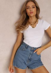 Biały T-shirt Amarhyse. Białe t-shirty damskie Renee, l, z aplikacjami, z bawełny, bez kołnierzyka, bez ramiączek. Za 29.99 zł.