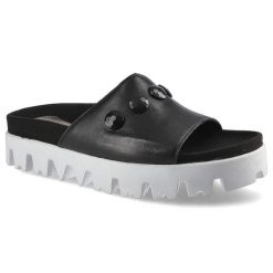 Czarne Klapki Simen Damskie Wygodne Buty. Czarne klapki damskie Simen, na lato, bez wzorów, bez obcasa, na platformie, bez zapięcia. Za 169.00 zł.