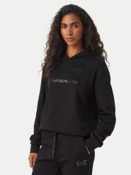 EA7 Emporio Armani Bluza 7W000537 AF15831 MC043 Czarny Regular Fit. Czarne bluzy damskie EA7 Emporio Armani, m, bez wzorów, z bawełny, bez ramiączek, bez kaptura. Za 629.99 zł.
