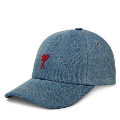 Czapka z daszkiem AMI Paris. Niebieskie czapki damskie AMI PARIS, bez wzorów. Za 779.99 zł.