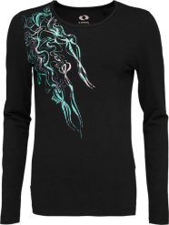 T-shirt damski Loap Abmora czarny, długi rękaw. Czarne t-shirty damskie Scarpa, s, bez wzorów, z bawełny, biznesowe, bez kołnierzyka, bez ramiączek. Za 86.05 zł.