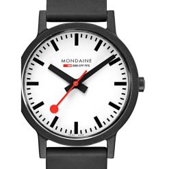 Zegarek męski Mondaine MS1.41110.RB, Quartz, 40mm, 3ATM. Czarne zegarki męskie mondaine, bez wzorów, z materiału, ze stali. Za 935.75 zł.