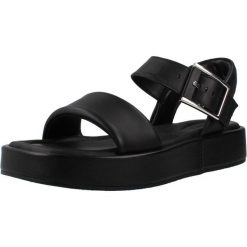 Sandały CLARKS ALDA STRAP Czarny. Czarne sandały damskie Clarks, bez wzorów, ze skóry, bez obcasa, bez zapięcia. Za 236.99 zł.